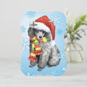 Gelukkige MiniatuurPoedel Howlidays Feestdagenkaart (Staand voorkant)