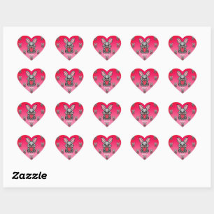 Gelukkige minimalistische konijn met een hart li sticker