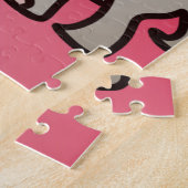 Gelukkige minimalistische olifanten met een hart | legpuzzel (Zijkant)