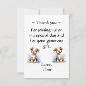 Gelukkige minimalistische Pitbull Pit Bull Terrier Bedankkaart (Achterkant)