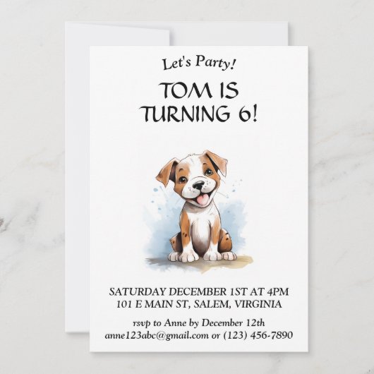 Gelukkige minimalistische Pitbull Pit Bull Terrier Kaart (Voorkant)