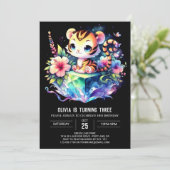 Gelukkige moderne tijgerverjaardag kaart (Staand voorkant)