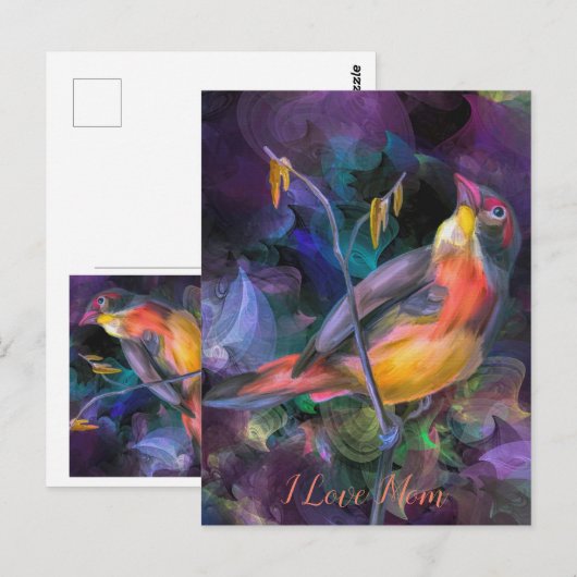 Gelukkige moeder dag liefde briefkaart (Voorkant / Achterkant)