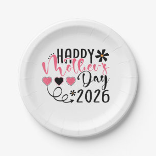 Gelukkige Moederdag 2026 voor Vrouwen Moeder Oma M Papieren Bordje