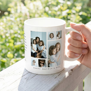 'Gelukkige Moederdag' 6 Foto Collage Cadeau Koffiemok