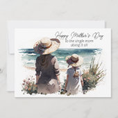 Gelukkige Moederdag aan de alleenstaande moeder Notitiekaartje (Voorkant)