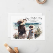 Gelukkige Moederdag aan de alleenstaande moeder Notitiekaartje (Voorkant / Achterkant in situ)