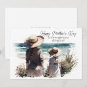Gelukkige Moederdag aan de alleenstaande moeder Notitiekaartje (Voorkant / Achterkant)