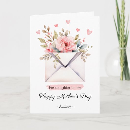 Gelukkige Moederdag aan Dochter in de wet Kaart (Voorkant)