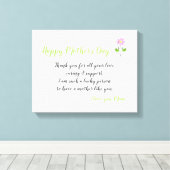 Gelukkige Moederdag aan Mam met Liefdesbericht Canvas Afdruk (Insitu (Houten vloer))