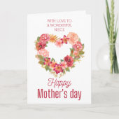 Gelukkige Moederdag aan mijn nichtje hart bloemen Kaart (Voorkant)
