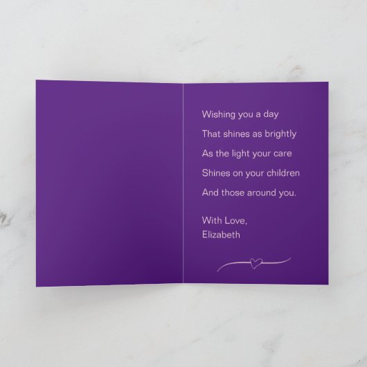 Gelukkige Moederdag aan mijn vriend Paarse en roze Kaart (Binnen)