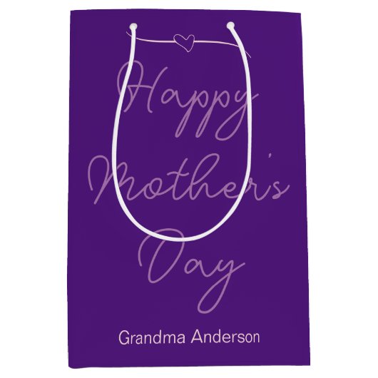 Gelukkige Moederdag aan Oma Royal Paarse Medium Cadeauzakje (Voorkant)