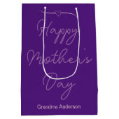 Gelukkige Moederdag aan Oma Royal Paarse Medium Cadeauzakje (Achterkant)