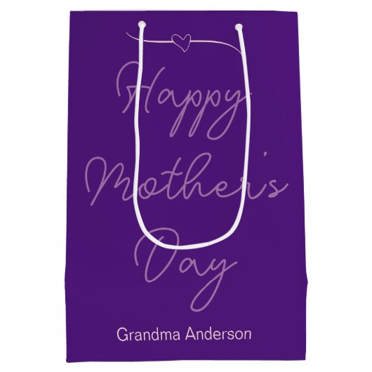 Gelukkige Moederdag aan Oma Royal Paarse Medium Cadeauzakje (Achterkant)