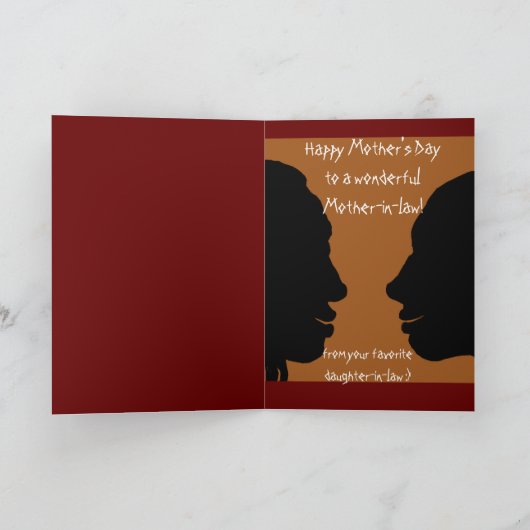 Gelukkige Moederdag aan schoonmoeder. Kaart (Binnen)