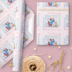 Gelukkige Moederdag Aangepaste Foto Cadeaupapier