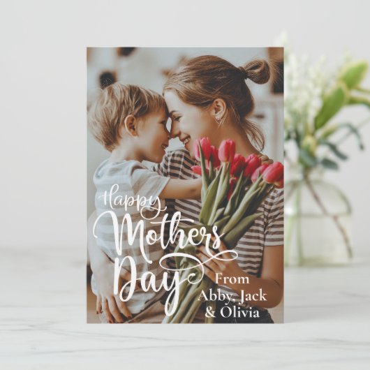 Gelukkige Moederdag Aangepaste Foto en Tekst Kaart (Staand voorkant)