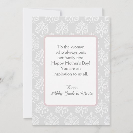 Gelukkige Moederdag Aangepaste Foto en Tekst Kaart (Achterkant)