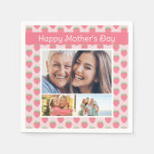 Gelukkige Moederdag Aardbei Foto Servet (Voorkant)