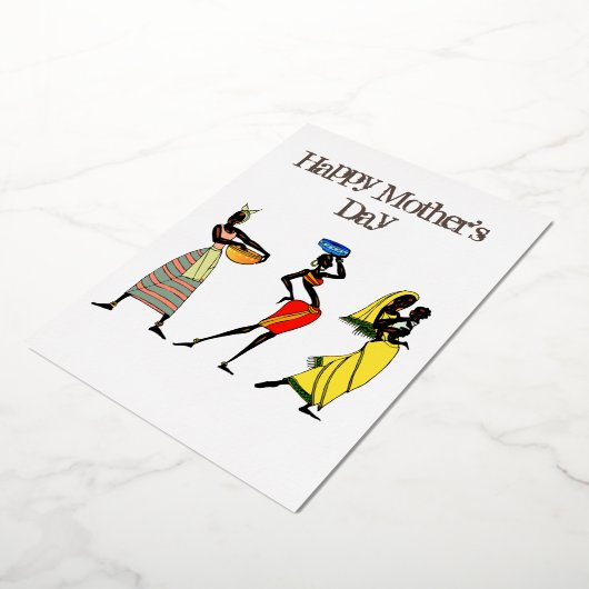 Gelukkige Moederdag Afro-Amerikaans Folie Feestdagenkaart (Gedraaid)