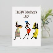 Gelukkige Moederdag Afro-Amerikaans Folie Feestdagenkaart (Staand Voorkant)