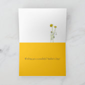 Gelukkige Moederdag als moeders gele bloemen waren Kaart (Binnen)