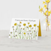 Gelukkige Moederdag als moeders gele bloemen waren Kaart (Gele Bloem)