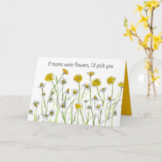 Gelukkige Moederdag als moeders gele bloemen waren Kaart (Gele Bloem)