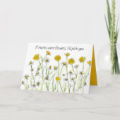 Gelukkige Moederdag als moeders gele bloemen waren Kaart (Voorkant)