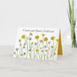 Gelukkige Moederdag als moeders gele bloemen waren Kaart