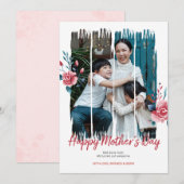 Gelukkige Moederdag Aquarel Bloem Foto Kaart (Voorkant / Achterkant)