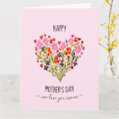 "Gelukkige Moederdag" Aquarel Bloem Hart  Kaart (Gele Bloem)