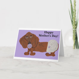 Gelukkige Moederdag Baby Dachshund Feestdagen Kaart