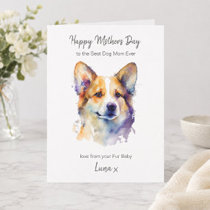 Gelukkige Moederdag Beste Corgi Hond Moeder Gepers Feestdagen Kaart