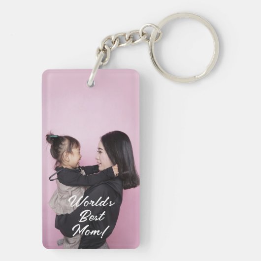 Gelukkige Moederdag Beste Mam Moderne Aangepaste f Sleutelhanger (achterkant)