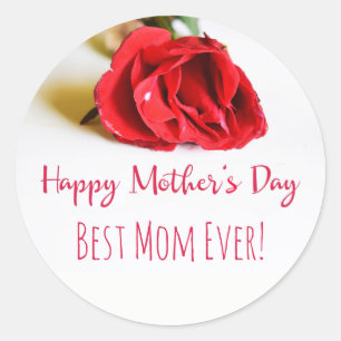 Gelukkige Moederdag Beste Moeder met een Single Re Ronde Sticker