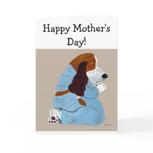 Gelukkige Moederdag! Biddende Basset Hound