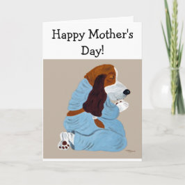 Gelukkige Moederdag! Biddende Basset Hound Kaart