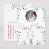 Gelukkige Moederdag bloem, mama en baby foto Feestdagenkaart (Voorkant / Achterkant)