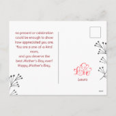 Gelukkige Moederdag bloem, mama en baby foto Feestdagenkaart (Achterkant)