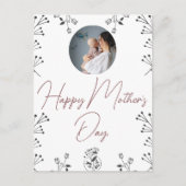 Gelukkige Moederdag bloem, mama en baby foto Feestdagenkaart (Voorkant)