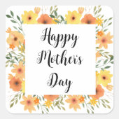 "Gelukkige Moederdag" bloem sticker  (Voorkant)