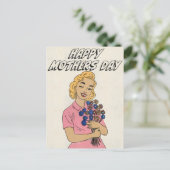 Gelukkige Moederdag Bloemen Briefkaart (Staand voorkant)