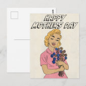 Gelukkige Moederdag Bloemen Briefkaart (Voorkant / Achterkant)