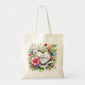 Gelukkige Moederdag Bloemen Harten Tote Bag (Voorkant)