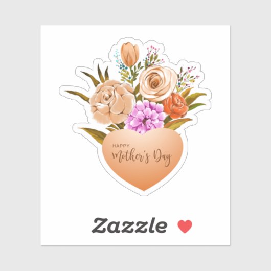 Gelukkige Moederdag Bloemen sticker (Vel)