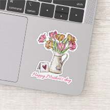 Gelukkige Moederdag Bloemen sticker