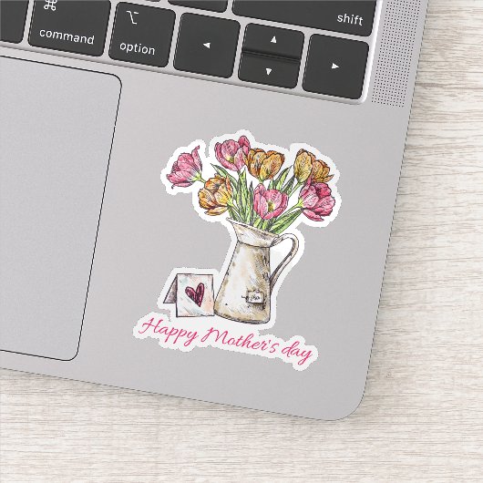 Gelukkige Moederdag Bloemen sticker (Detail)