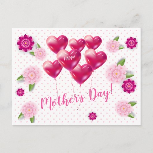 Gelukkige Moederdag! Bloemendecoratie Briefkaart (Voorkant)
